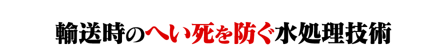 輸送時のへい死を防ぐ水処理技術